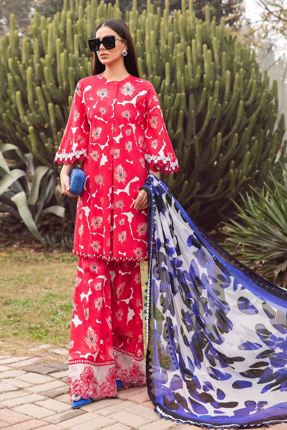 Maria B Mprint Red Printed Lawn Collection Replica