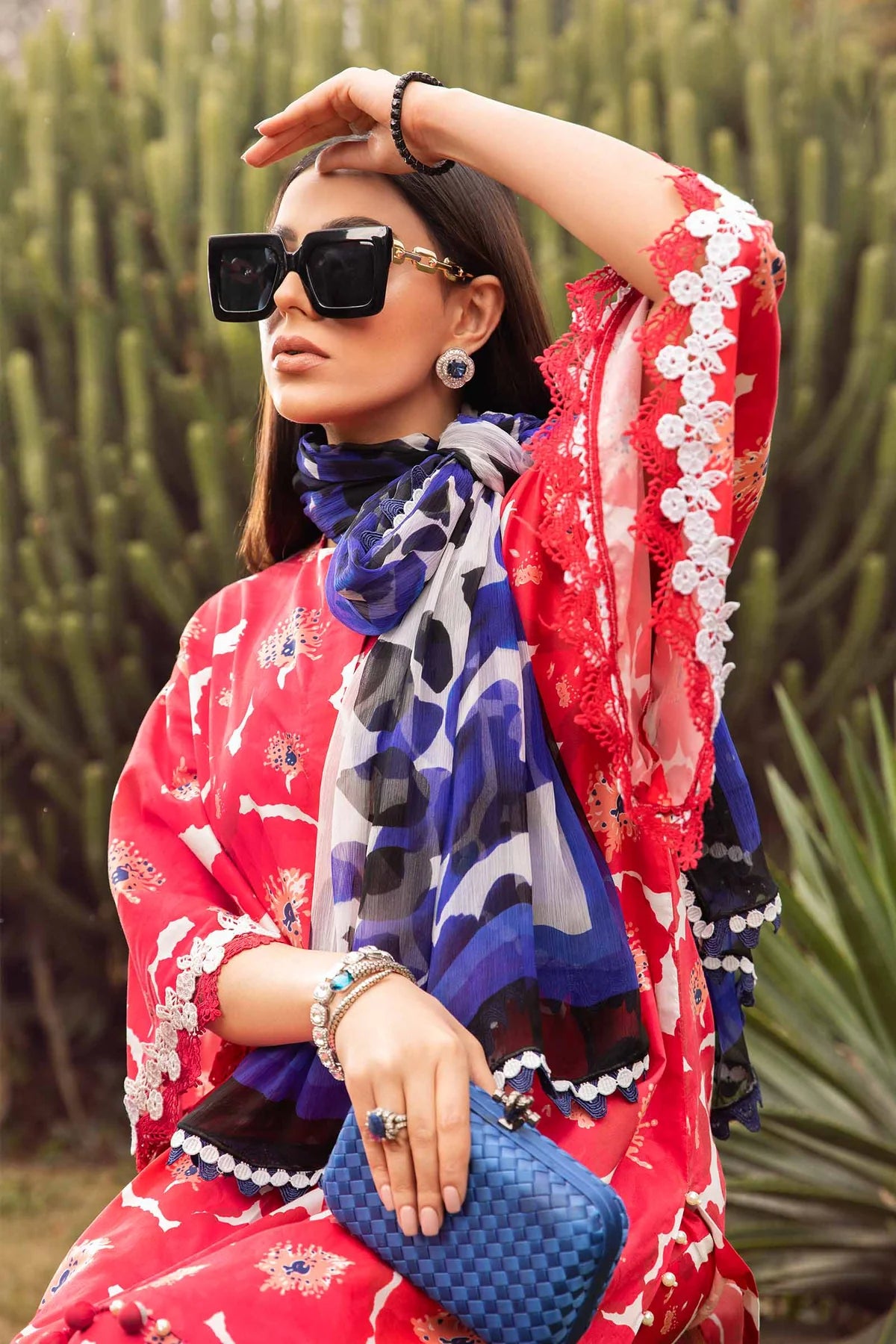 Maria B Mprint Red Printed Lawn Collection Replica