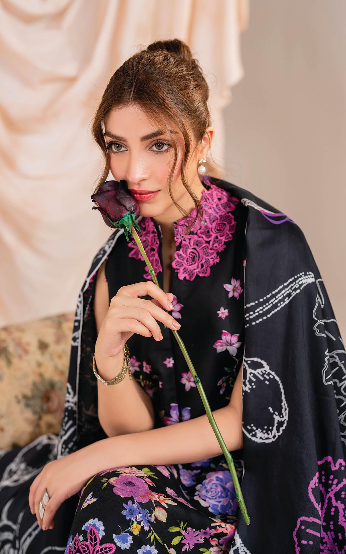 ASIFA AND NABEEL | WINTER MERAKI 25" | MULTI DIGITAL PRINTED LAWN WITH EMBROIDERED UNSTITCHED SUIT | NOCTURNE-MW-10