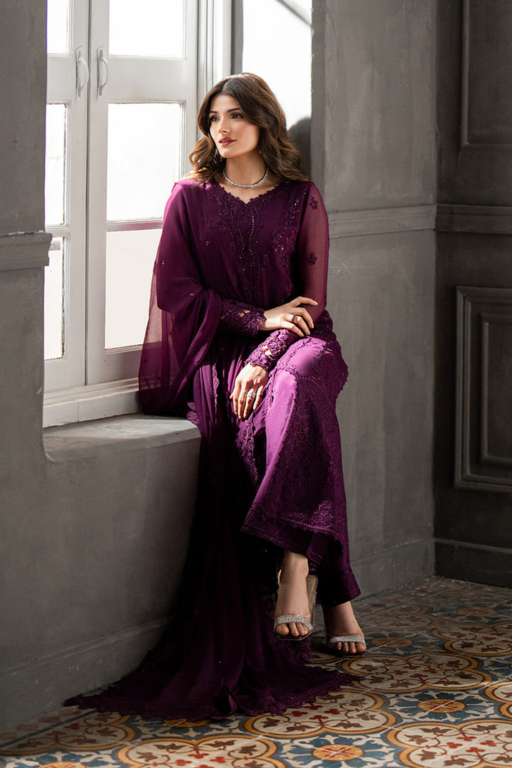 ROSE NOIR BY AZURE | LUXURY CHICKENKARI LAWN WITH FULLY HEAVY THREAD EMBROIDERED SEQUENCES WORK | UNSTITCHED 3-PIECE SUIT | D-I-01940