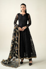 MARIA• B | LUXURY FULLY HEAVY MULTI THREAD EMBROIDERED SEQUENCE WORK WITH MOTI & HANGING TASSELS WORK ORGANZA FORK | UNSTITCHED 3-PIECE SUIT | SF-EF23-09R1