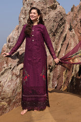 IMROZIA SERENE | LUXURY LAWN | HEAVY CHICKENKARI WORK WITH FULL EMBROIDERED | UNSTITCHED 3-PIECE SUIT | SL-77 IZAAN