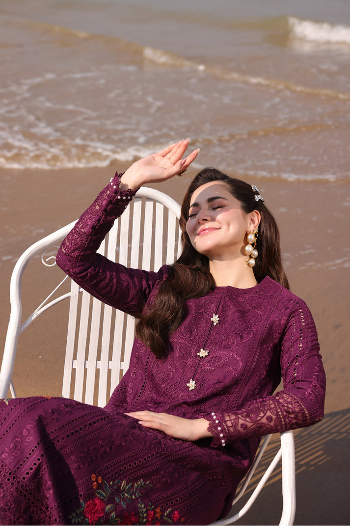 IMROZIA SERENE | LUXURY LAWN | HEAVY CHICKENKARI WORK WITH FULL EMBROIDERED | UNSTITCHED 3-PIECE SUIT | SL-77 IZAAN