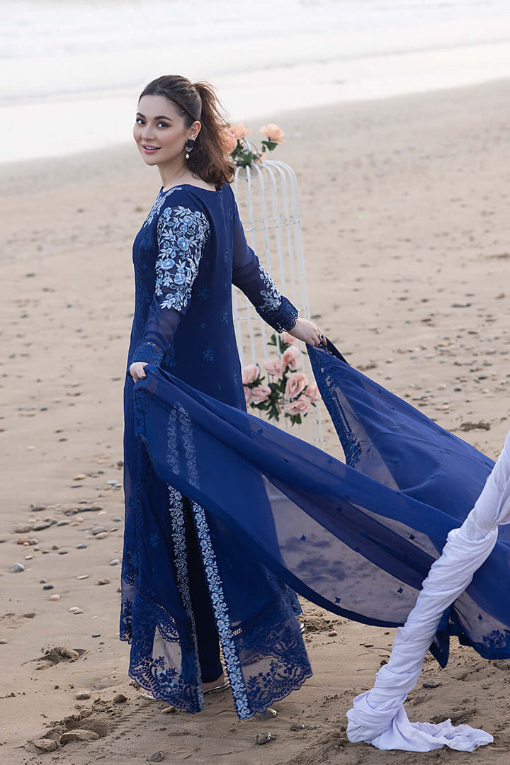 AZURE LUXURY EMBROIDERED CHIFFON 3 PC UNSTITCHED SUIT