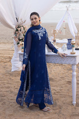 AZURE LUXURY EMBROIDERED CHIFFON 3 PC UNSTITCHED SUIT