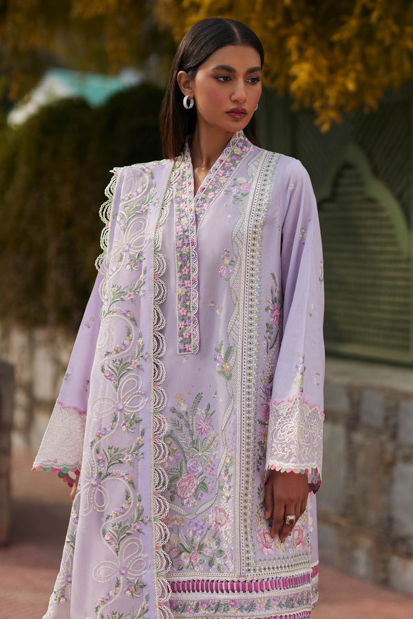 ELAN | LUXURY CHICKANKARI LAWN WITH MULTI THREAD EMBROIDERED | UNSTITCHED 3-PIECE SUIT | ZENEL (EL24-08 A)