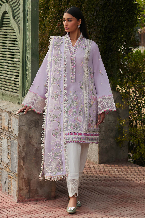 ELAN | LUXURY CHICKANKARI LAWN WITH MULTI THREAD EMBROIDERED | UNSTITCHED 3-PIECE SUIT | ZENEL (EL24-08 A)