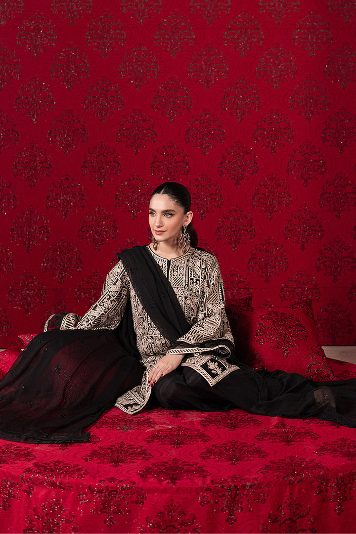 URBAN MUSE BY AZURE | LUXURY CHIFFON | FULLY HEAVY EMBROIDERED SEQUENCE WORK |  UNSTITCHED 3-PIECE SUIT