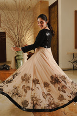 FARAIL BY LULUSAR | BEAUTIFUL ARTICLE | FULLY HEAVY EMBROIDERED SEQUENCE WORK WITH BANCH MOTI WORK & HANGING TESSALS WORK CHIFFON DRESS | UNSTITCHED 3-PIECE SUIT