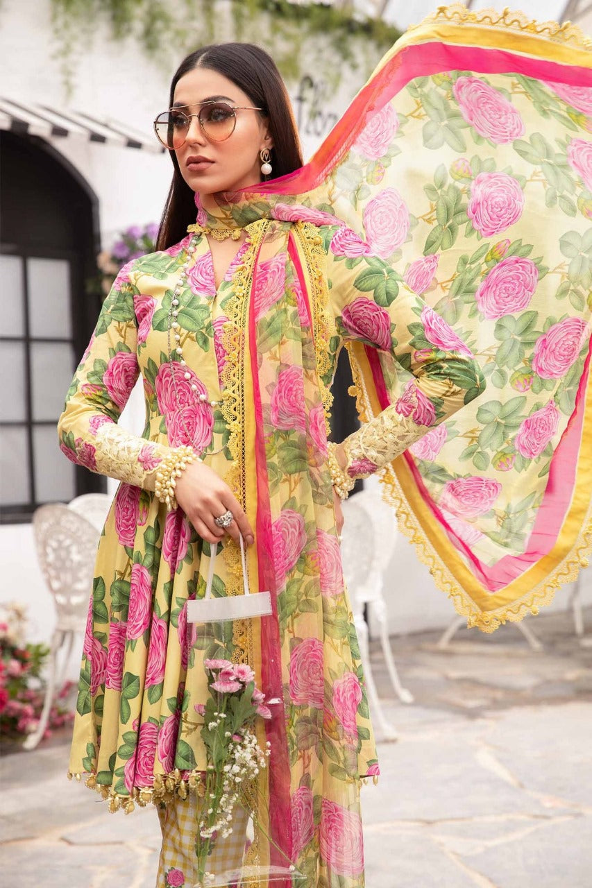 Maria B Yellow Digital Printed Lawn Collection Replica