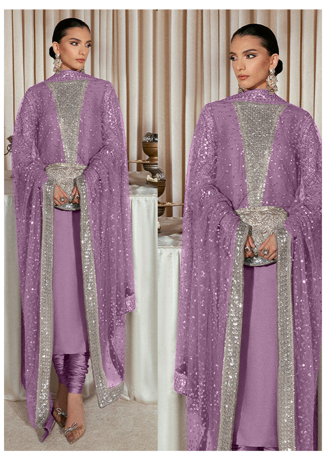 HUSSAIN REHAR - LUXURY RAW SILK WITH HAND EMBELLISHED WORK - EMBROIDERED UNSTITCHED 3-PIECE SUIT