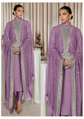 HUSSAIN REHAR - LUXURY RAW SILK WITH HAND EMBELLISHED WORK - EMBROIDERED UNSTITCHED 3-PIECE SUIT