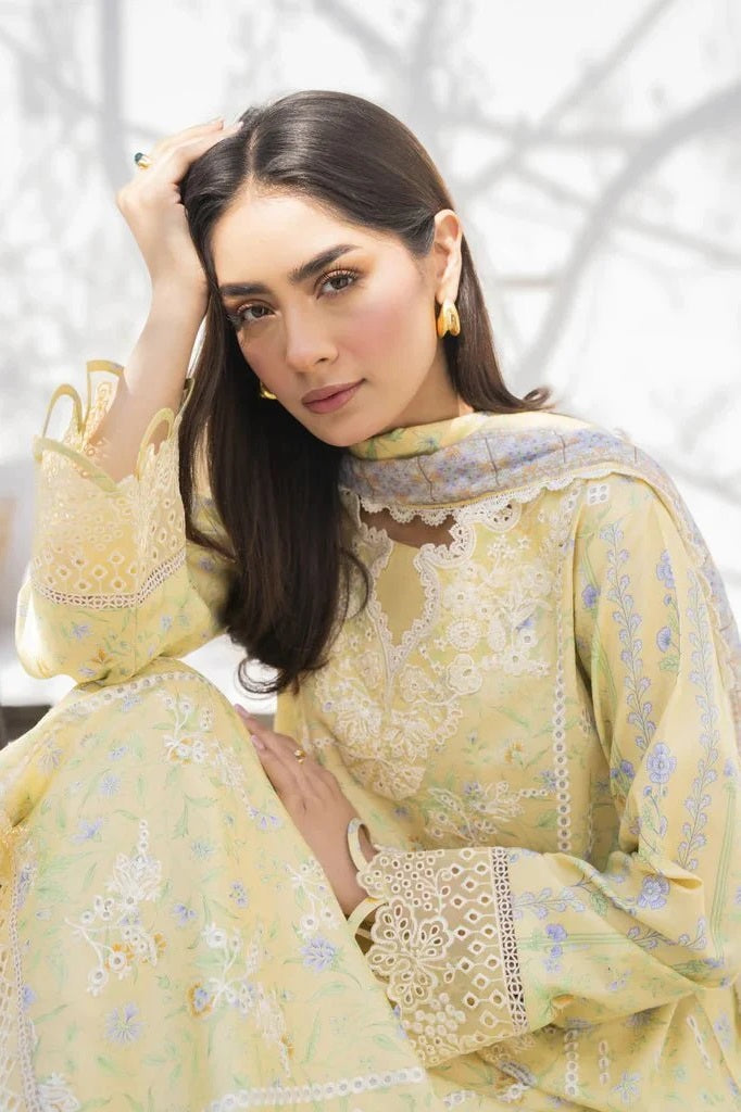 SHEZLIN BY AABYAAN LUXURY LAWN | DIGITAL PRINTED WITH HEAVY CHICKENKARI  WORK EMBROIDERED | UNSTITCHED 3-PIECE SUIT | AR-03 SOHA