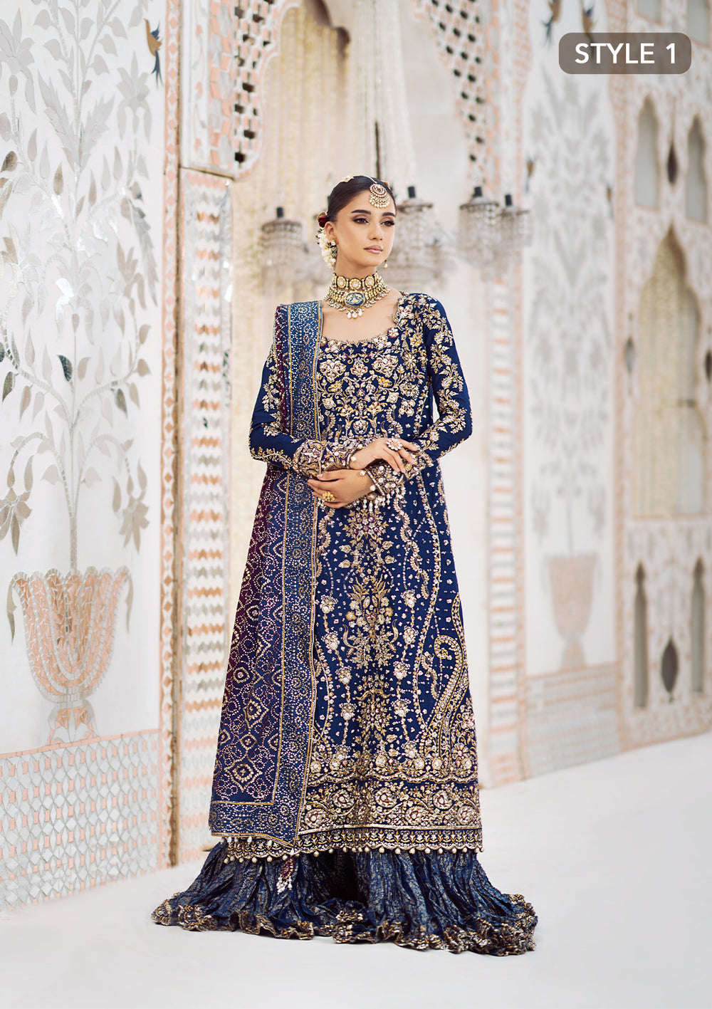 WEDDING FESTIVE '25 VOL-02- LOOK-05 BY AIK ATELIER | MOST DEMANDING OF BEAUTIFULLY GHARARA | PREMIUM HAND EMBELLISHMENT EMBROIDERED ORGANZA SHIRT | UNSTITCHED 3-PIECE GHARARA