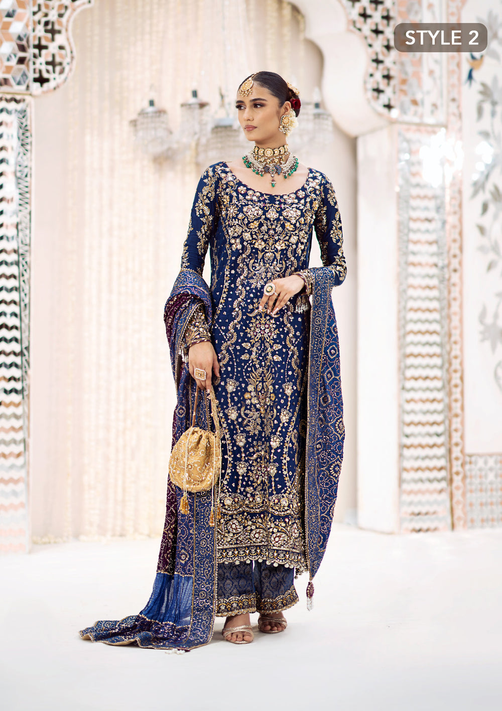 WEDDING FESTIVE '25 VOL-02- LOOK-05 BY AIK ATELIER | MOST DEMANDING OF BEAUTIFULLY GHARARA | PREMIUM HAND EMBELLISHMENT EMBROIDERED ORGANZA SHIRT | UNSTITCHED 3-PIECE GHARARA