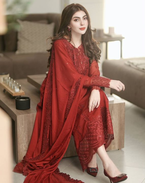 ENSEMBLE BY AZURE | FESTIVE FORMAL EID COLLECTION 2025 | HEAVY EMBROIDERED LAWN | UNSTITCHED 3-PIECE SUIT | CRIMSON GLOW