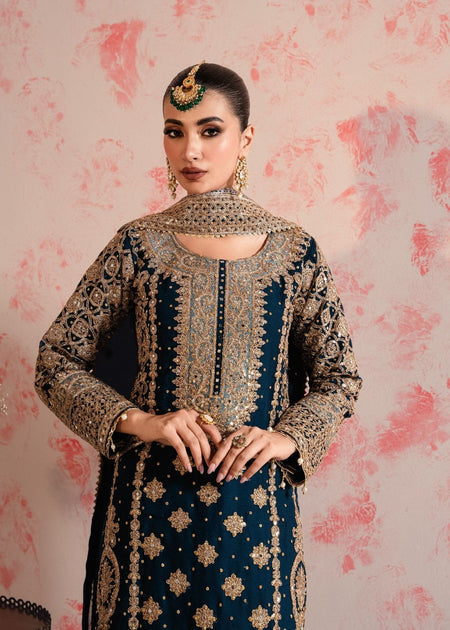 laam party wear dresses Laam (Mehr/Maya) sequence embroided net formal maxi Pakistani Dress for women
