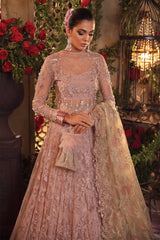 IZNIK - PEACH - THE MOST ELEGANCE NET MAXI - FULL HEAVY EMBROIDERED - (UNSTITCHED)