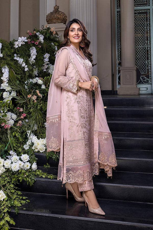 AZURE - LUXURY FESTIVE COLLECTION - DAISY DUST - PURE CHIFFON FULL HEAVY EMBROIDERED - UNSTITCHED 3-PIECE SUIT