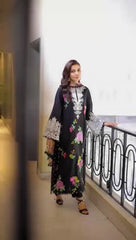 ANEELAS | LUXURY LAWN  HEAVY THREAD EMBROIDERED WORK WITH LAZER CUT WORK & MULTI FLOWER BANCHES ATTACHED | UNSTITCHED 3-PIECE SUIT
