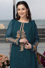 HANIA AMIR | BILQIS  ELEGANTLY FULL HEAVY HANDMADE EMBROIDERED CHIFFON | UNSTITCHED 3-PIECE SUIT | B-24 B