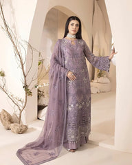 PAREESA BY LAVISH PREMIUM EMBROIDERED CHIFFON COLLECTION| MAUVE 