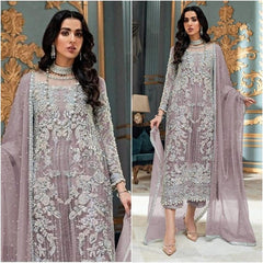 ROSEMEEN BY MUSHQ | EXCLUSIVE WEAR | PREMIUM HAND EMBELLISHMENT EMBROIDERED WORK | LUXURY NET DRESS | UNSTITCHED 3-PIECE SUIT