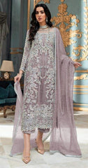 ROSEMEEN BY MUSHQ | EXCLUSIVE WEAR | PREMIUM HAND EMBELLISHMENT EMBROIDERED WORK | LUXURY NET DRESS | UNSTITCHED 3-PIECE SUIT
