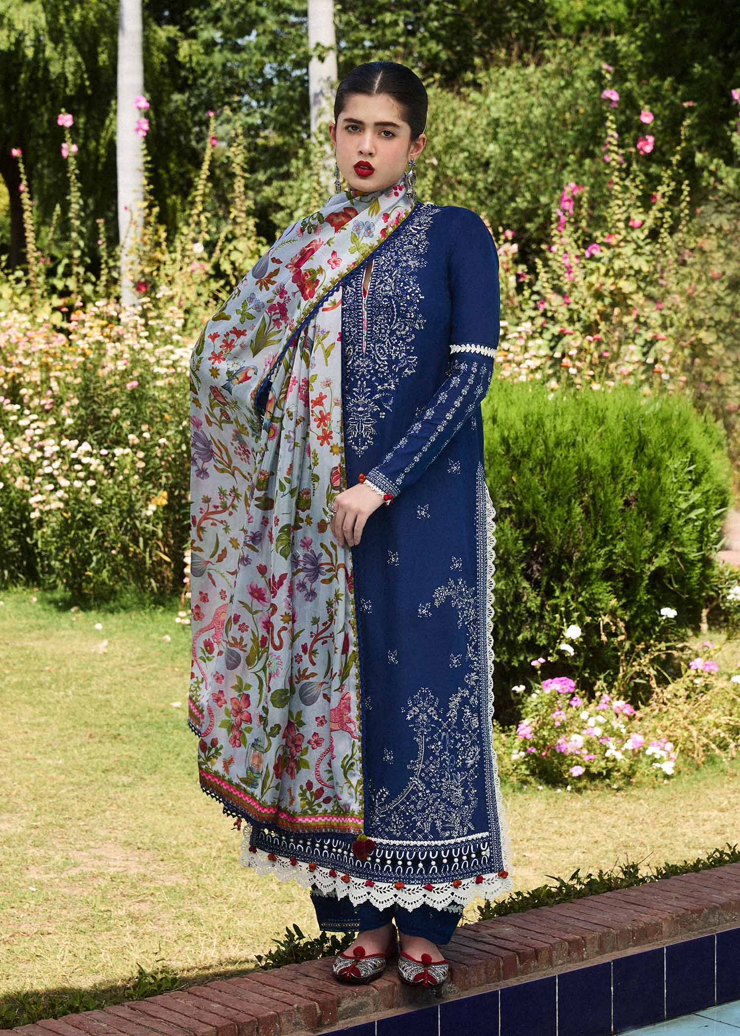 CYAN BY HUSSAIN REHAR - HEAVY EMBROIDERED LUXURY LAWN DRESS - 3 3-PIECE SUIT