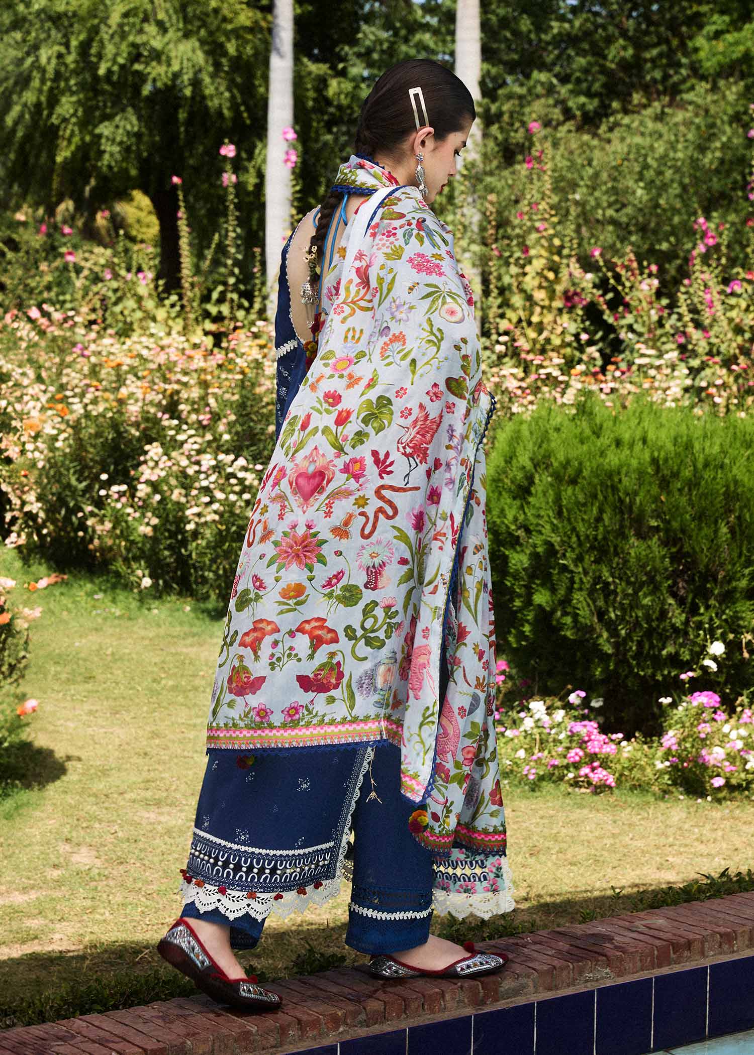 CYAN BY HUSSAIN REHAR - HEAVY EMBROIDERED LUXURY LAWN DRESS - 3 3-PIECE SUIT