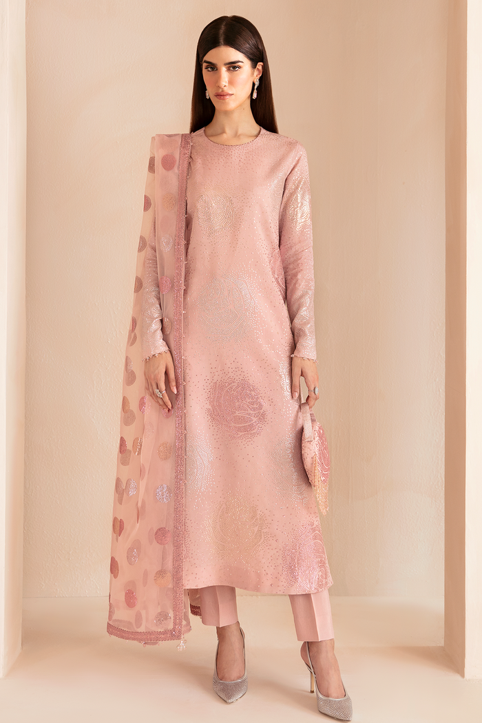 JAZMIN | INDIAN RAW SILK | PREMIUM EMBROIDERED  FULLY SEQUENCES WORK WITH HEAVY EMBROIDERED SEQUENCE WORK IN CLUTCH | UNSTITCHED 3-PIECE SUIT | UR-7032