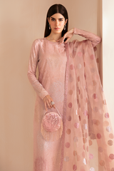 JAZMIN | INDIAN RAW SILK | PREMIUM EMBROIDERED  FULLY SEQUENCES WORK WITH HEAVY EMBROIDERED SEQUENCE WORK IN CLUTCH | UNSTITCHED 3-PIECE SUIT | UR-7032