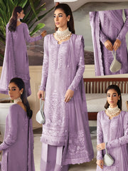 GULAAL | LUXURY FULLY HEAVY HAND EMBELLISHMENT EMBROIDERED ORGANZA DRESS WITH HANGING TASSELS & HANGING PEARL'S WORK | UNSTITCHED 3-PIECE SUIT