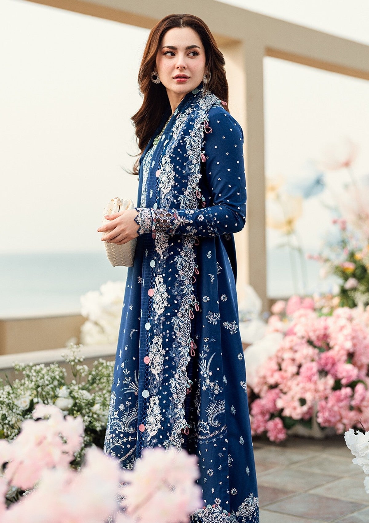 QALAMKAR | SAHIL LUXURY SCHIFFLI WORK & FULL HEAVY EMBROIDERED LAWN 2025 | UNSTITCHED 3-PIECE SUIT | FK-05 AURORA