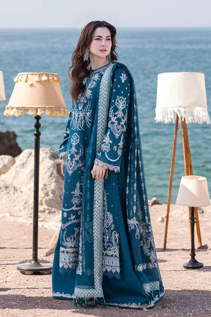 QALAMKAR | FP-16 KIRA | LUXURY LAWN EMBROIDERED 3- PC UNSTITCHED