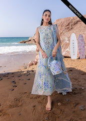 WHO'S THAT GIRL BY CRIMSON | ELEGANTLY MULTI DIGITAL PRINTED WITH FULLY HEAVY SCHIFFLI WORK & HEAVY THREAD EMBROIDERED LAWN | UNSTITCHED 3-PIECE SUIT | D-03-B