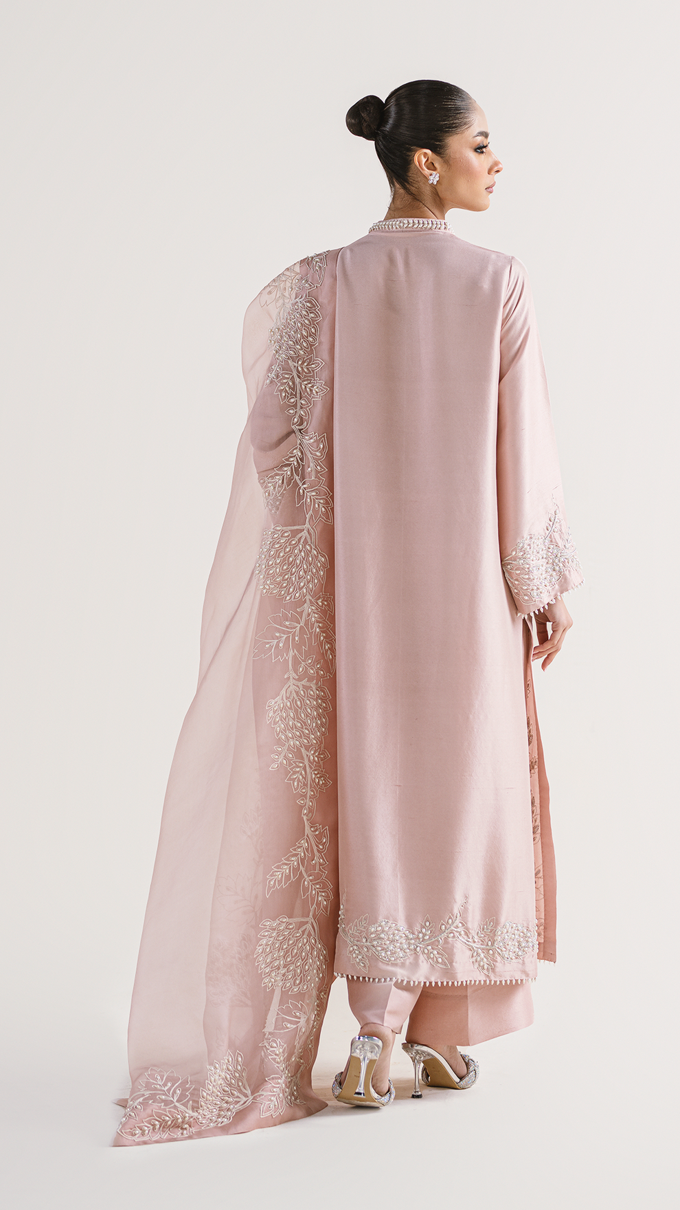 CROSS STITCH  | LUXURY LAVA SILK DRESS | FULLY HEAVY EMBROIDERED MOTI WORK | UNSTITCHED 3-PIECE SUIT