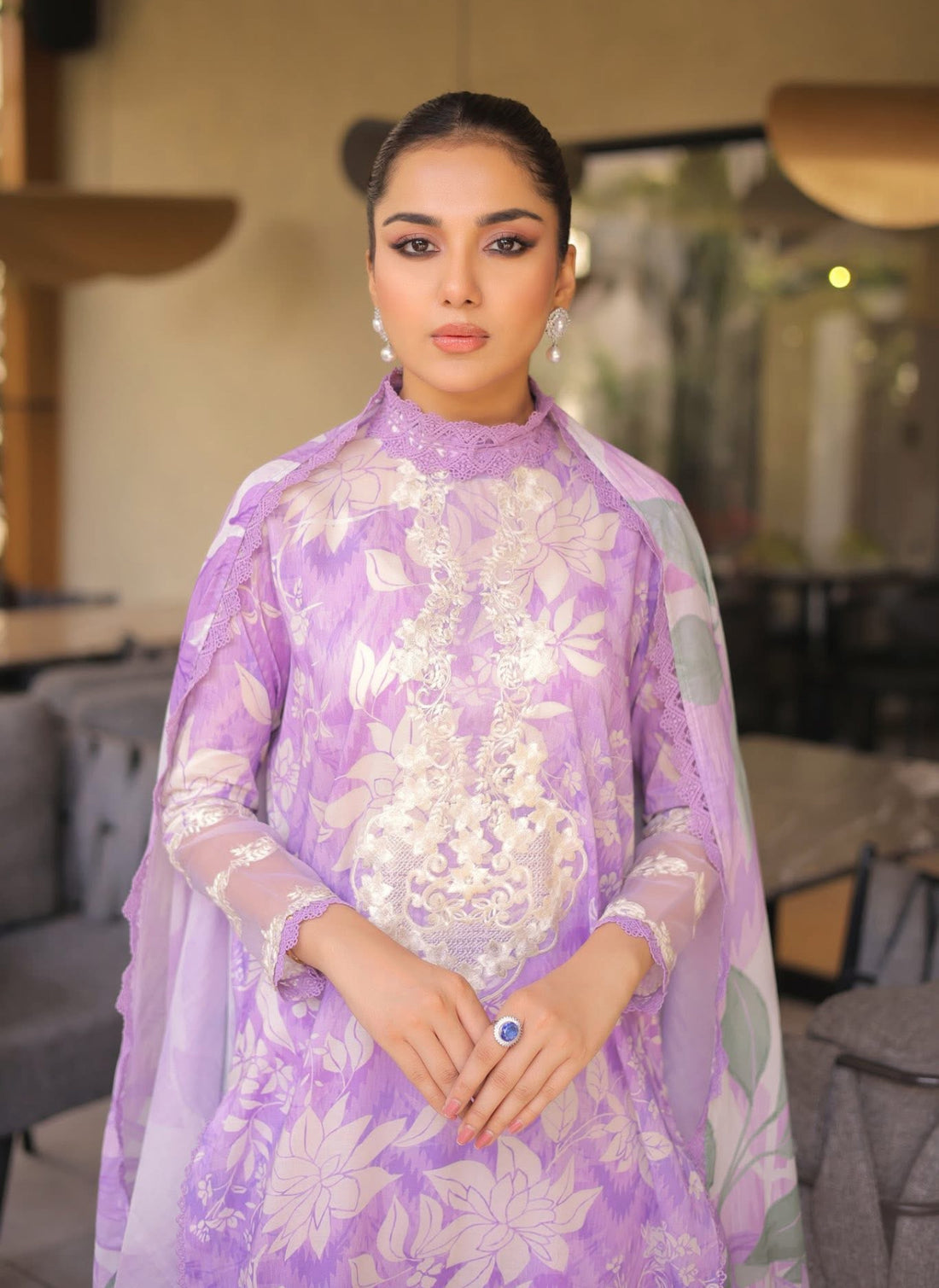 ANEELAS | LUXURY MULTI DIGITAL PRINTED LAWN WITH HEAVY THREAD EMBROIDERED WORK | UNSTITCHED 3-PIECE SUIT | PR-03