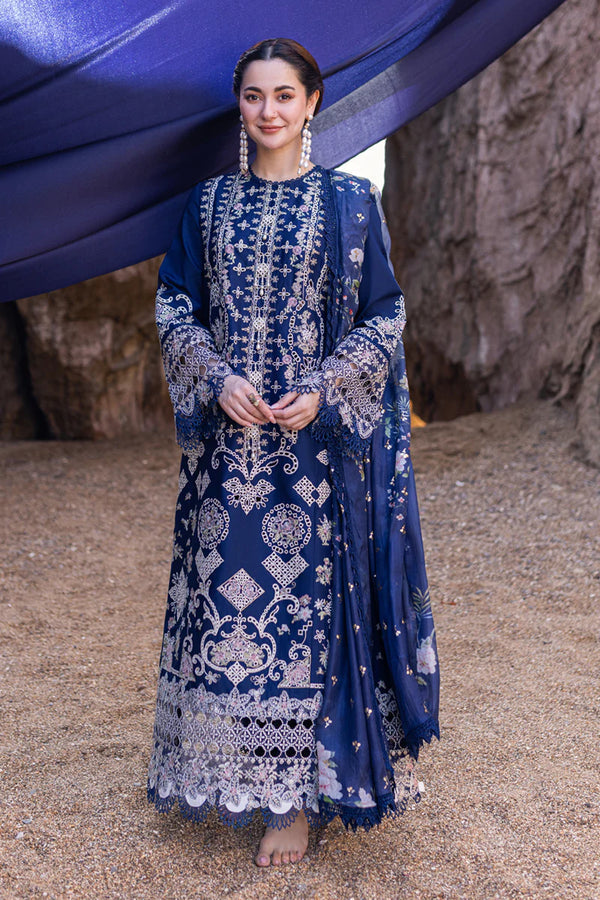 QALAMKAR | LUXURY CHIKANKARI MULTI EMBROIDERED LAWN - UNSTITCHED 3-PIECE SUIT |FP-06 MIRAY