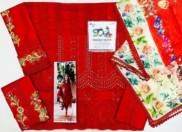 Saira Rizwan Red Luxury Lawn Collection Replica