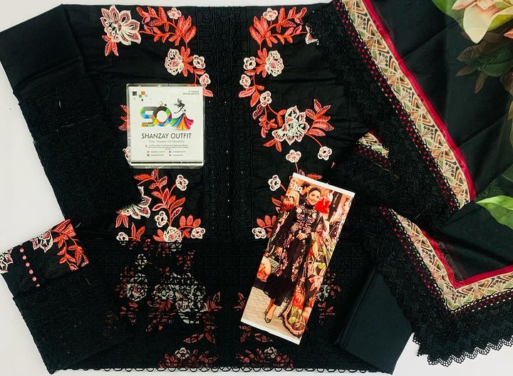 Mushq Black Luxury Lawn Collection Replica