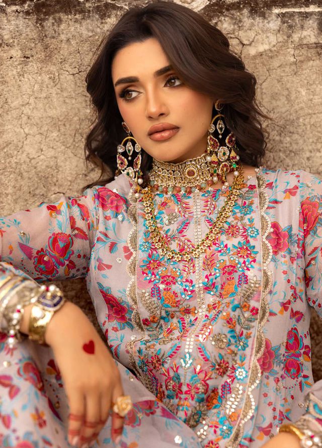 VASAL BY CHARIZMA | BEAUTIFULLY MULTI DIGITAL PRINTED CHIFFON DRESS WITH MULTI THREAD EMBROIDERED SEQUENCE WORK | UNSTITCHED 3-PIECE SUIT | VSL25-08