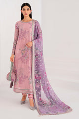 JAZMIN | CHIFFON DIGITAL PRINTED WITH SEQ EMBROIDERED WORK | UNSTITCHED 3-PIECE SUIT | UC-3061