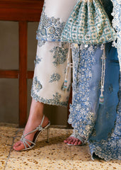 VIRELLE BY HUSSAIN REHAR | ELEGANTLY RAW SILK WITH PREMIUM HAND EMBELLISHED EMBROIDERED WORK WITH EMBROIDERED POTLI | UNSTITCHED 3-PIECE SUIT
