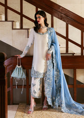 VIRELLE BY HUSSAIN REHAR | ELEGANTLY RAW SILK WITH PREMIUM HAND EMBELLISHED EMBROIDERED WORK WITH EMBROIDERED POTLI | UNSTITCHED 3-PIECE SUIT