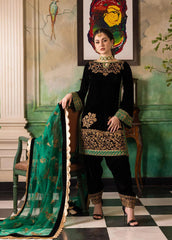 ZAINAB CHOTTANI - LUXURY VELVET EMBROIDERED THREE PIECE SUIT