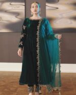 Green Velvet Anarkali Dress | New Arrival For Womens Collection In Pakistan